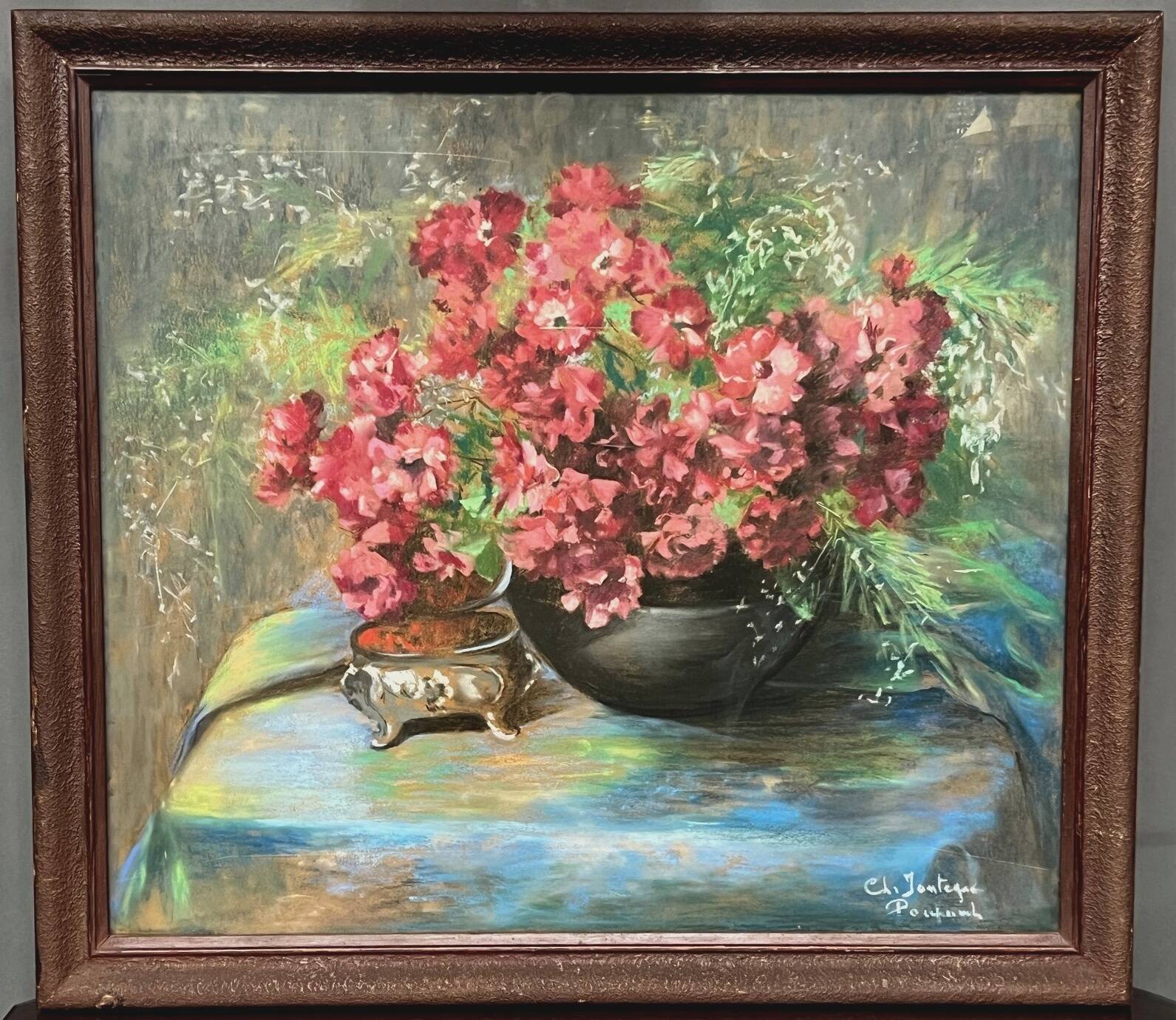 Christine Fonteyne Poupaert (1897-1968) still life with flowers.