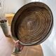 Round rattan and brass trays 1970 by Gabriella Crespi