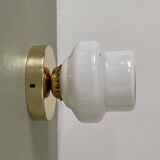 Vintage globe wall lamp in white opaline