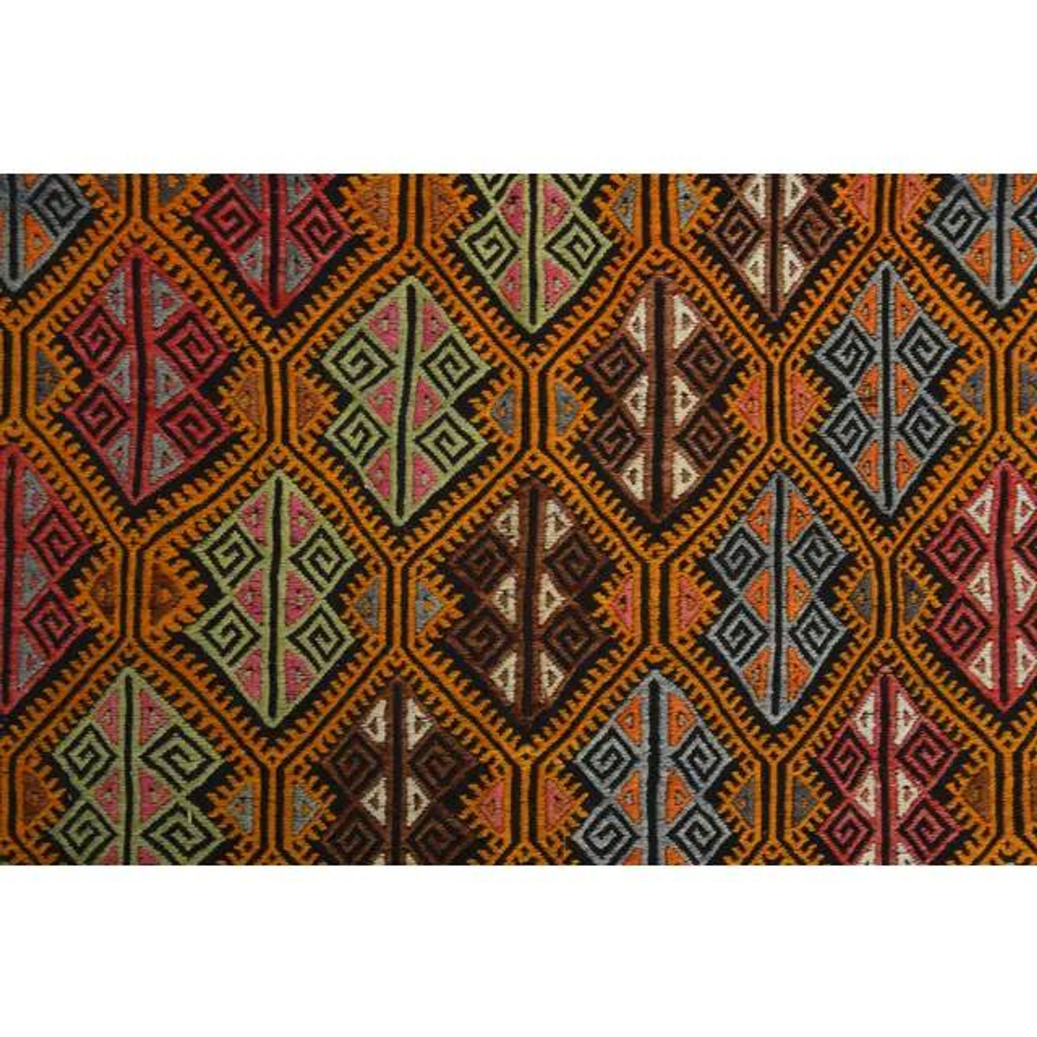 1970s Vintage Turkish Oushak Handmade Wool Cotton Area Rug 127x250