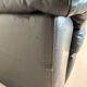 Two-seater black leather sofa — postmodern design