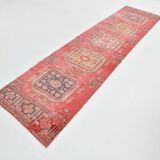 3x11 Vintage Pastel Pink Vintage Runner Rug, 84x335Cm