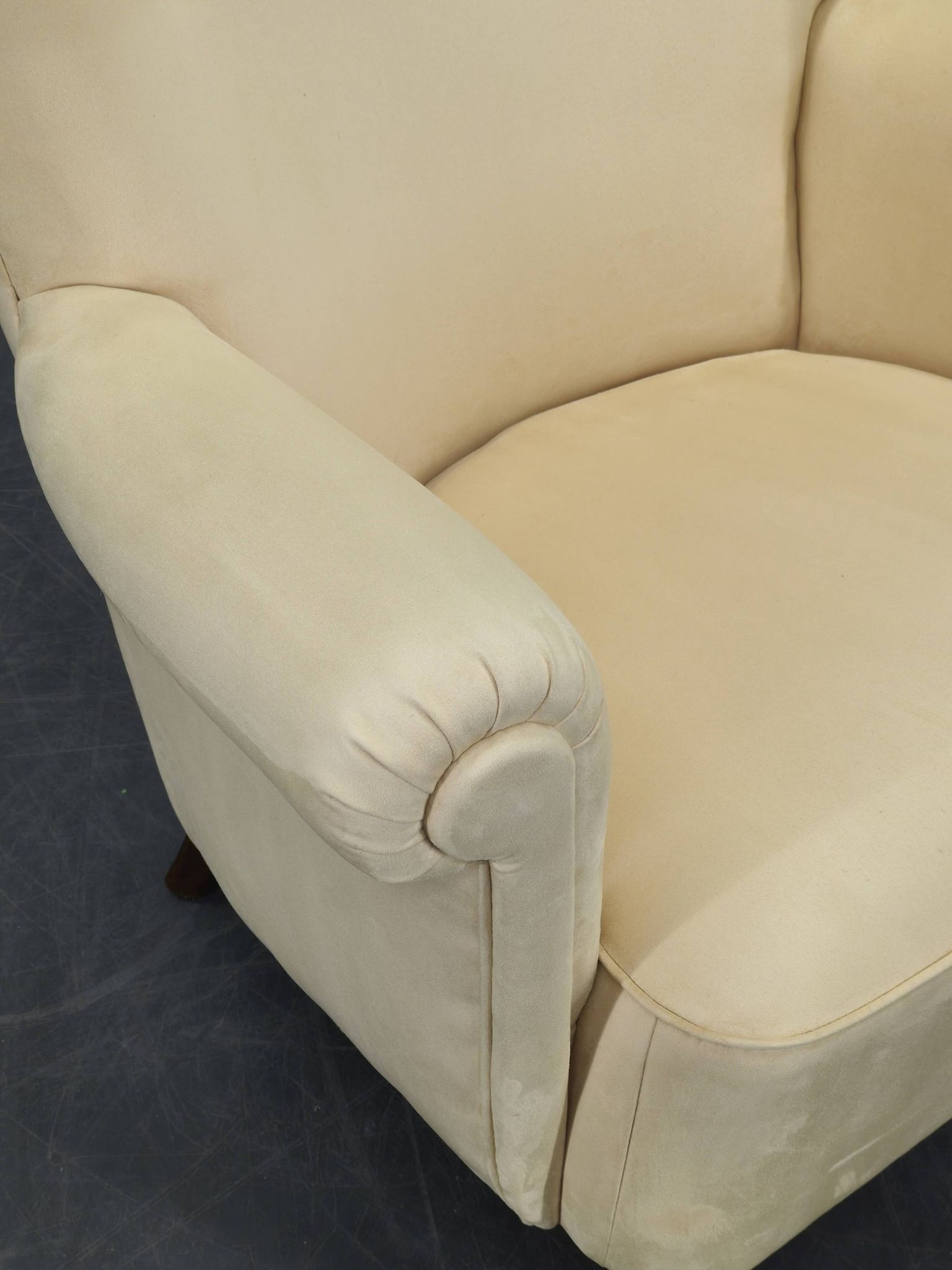 1950s Danish High Back Wing Lounge Chair Newly Reupholstered