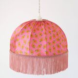 Printed textile suspension, dome shape with fringes