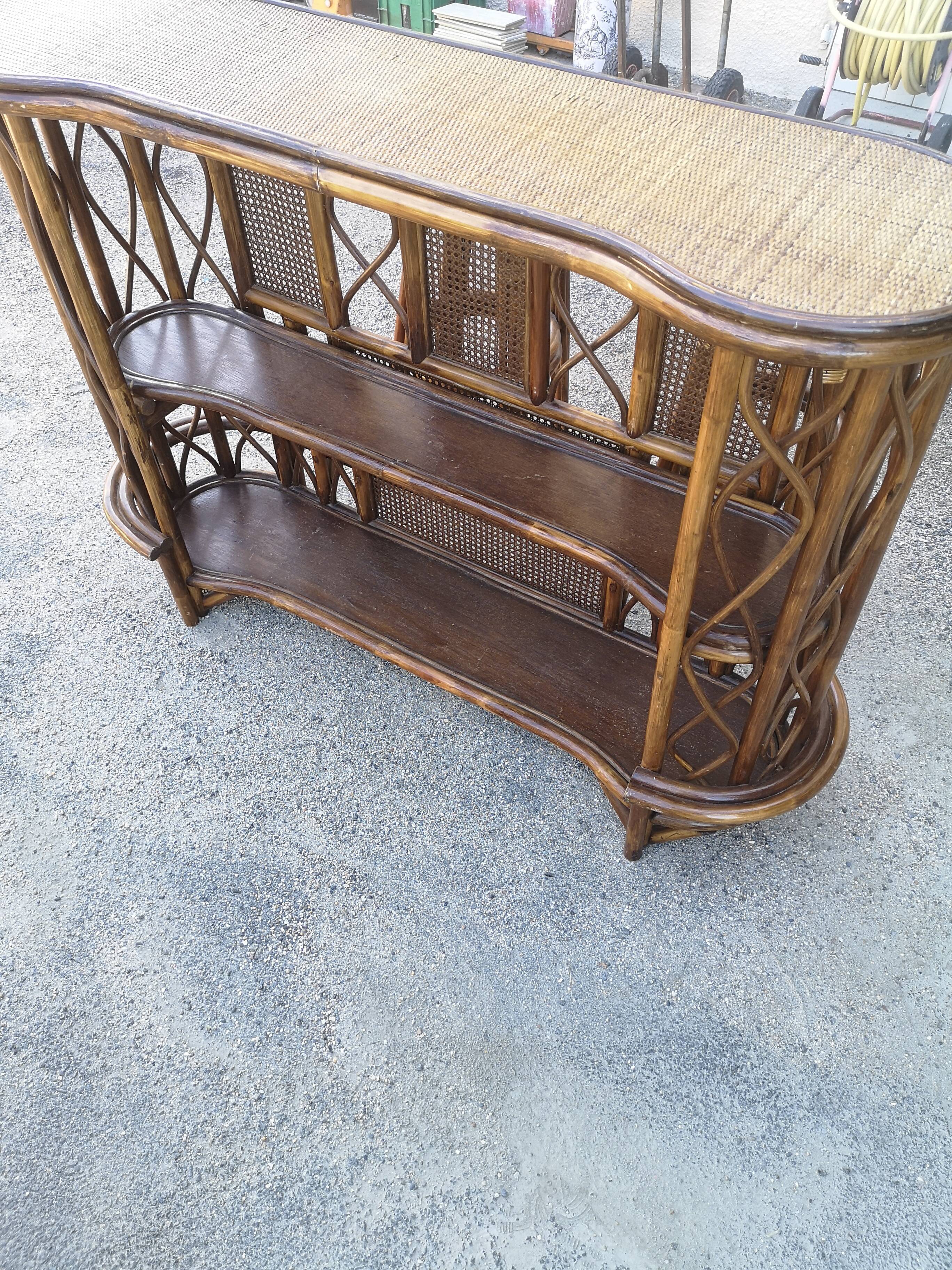 Bar vintage rotin et cannage