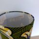 Olive green/yellow ethnic printed flower wax tube lamp
