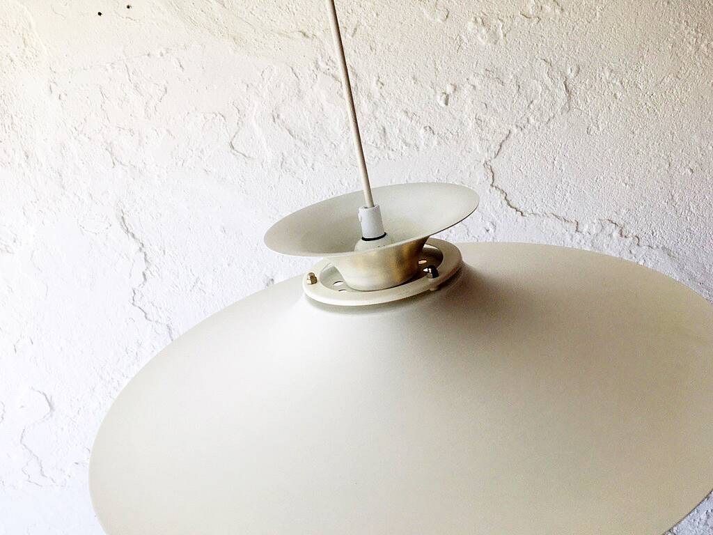Danish beige metal pendant light, 1960
