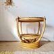Vintage rattan side table with two round tops – 1960