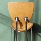 Set of two pairs of vintage 1970s chairs, in chrome metal and beech.