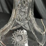 20th century crystal lamp with silver metal frame