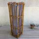 Panier rotin et tissu vishy bleu vintage