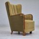 1960s, Danish highback armchair, original condition, cotton/wool.