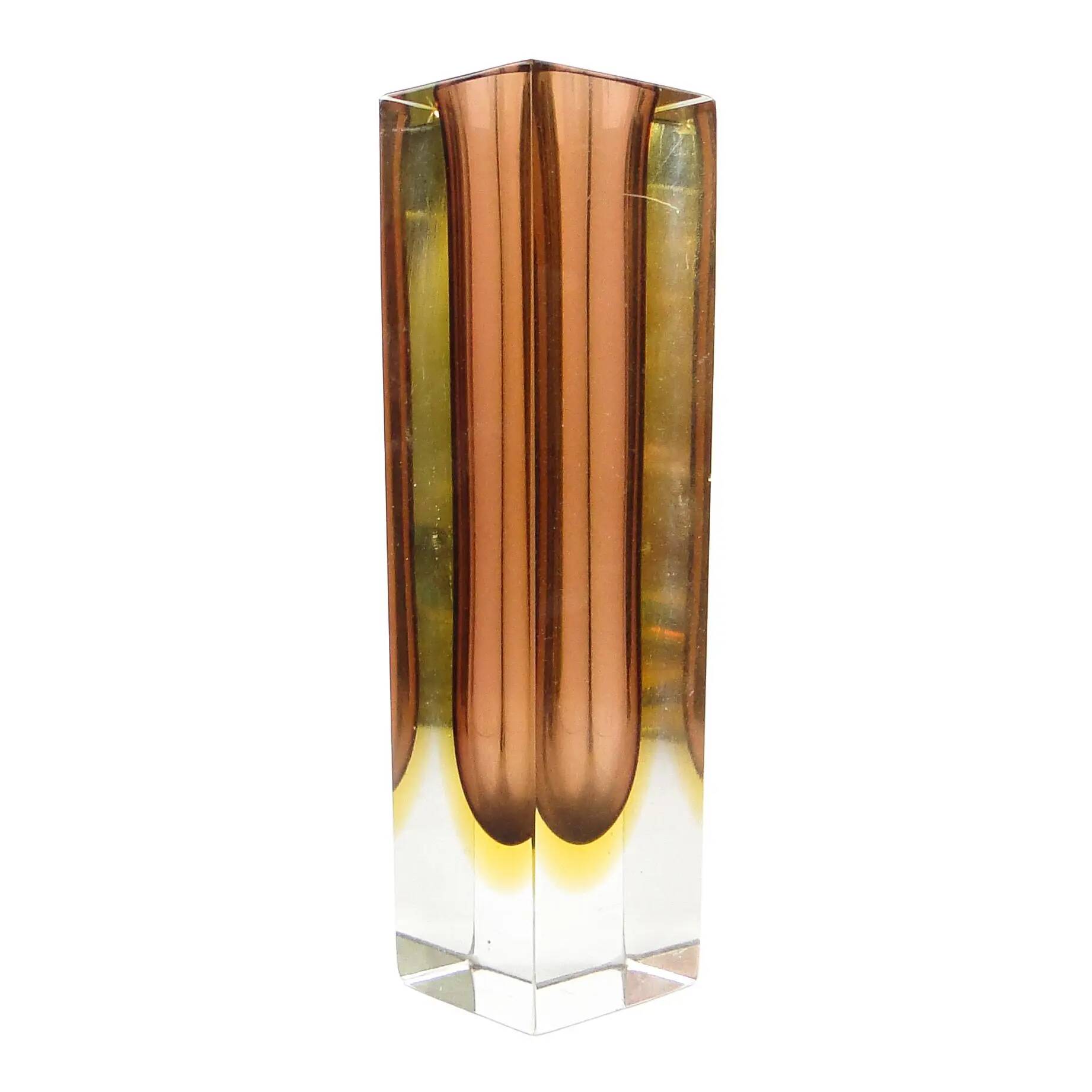 Sommerso mid-century modern vase, glass, designed by F. Poli, Italy, 1950s