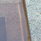 Coffee table from the 70s in chromed steel and smoked plexiglass double swivel trays