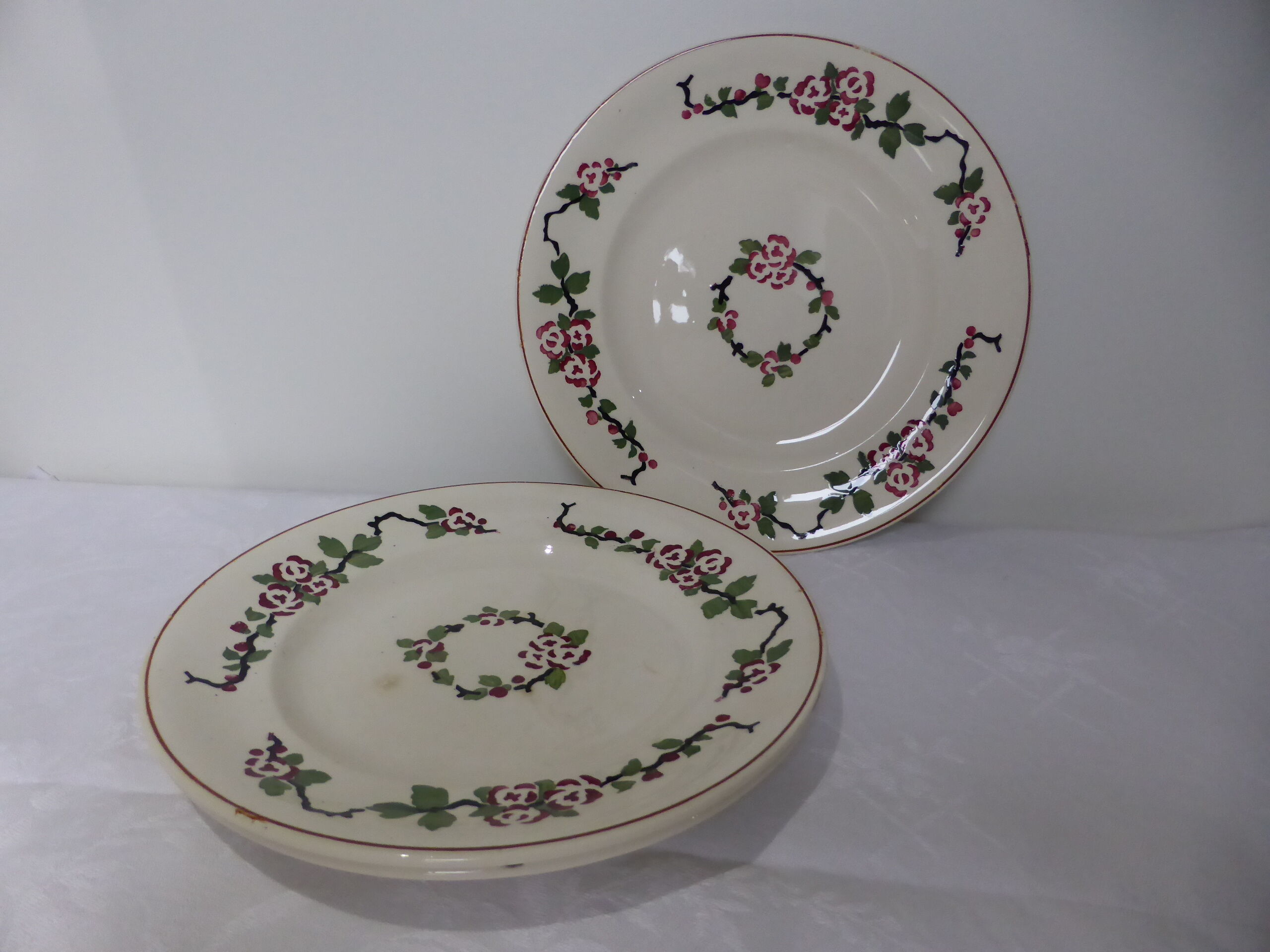 3 Longwy flat plates, Aubépine model