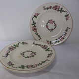 3 assiettes plates de Longwy modèle Aubépine