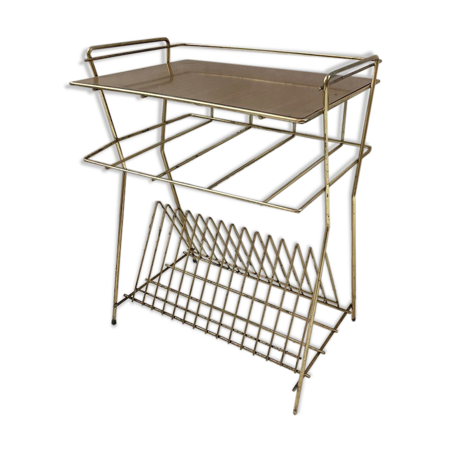Vintage vinyl bedside side table