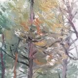 Oil on canvas Yves Delfo Forest landscape