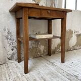 Oak console side table
