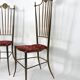 Vintage pair of Brass Tall Chairs from Chiavari, Italy 1950s