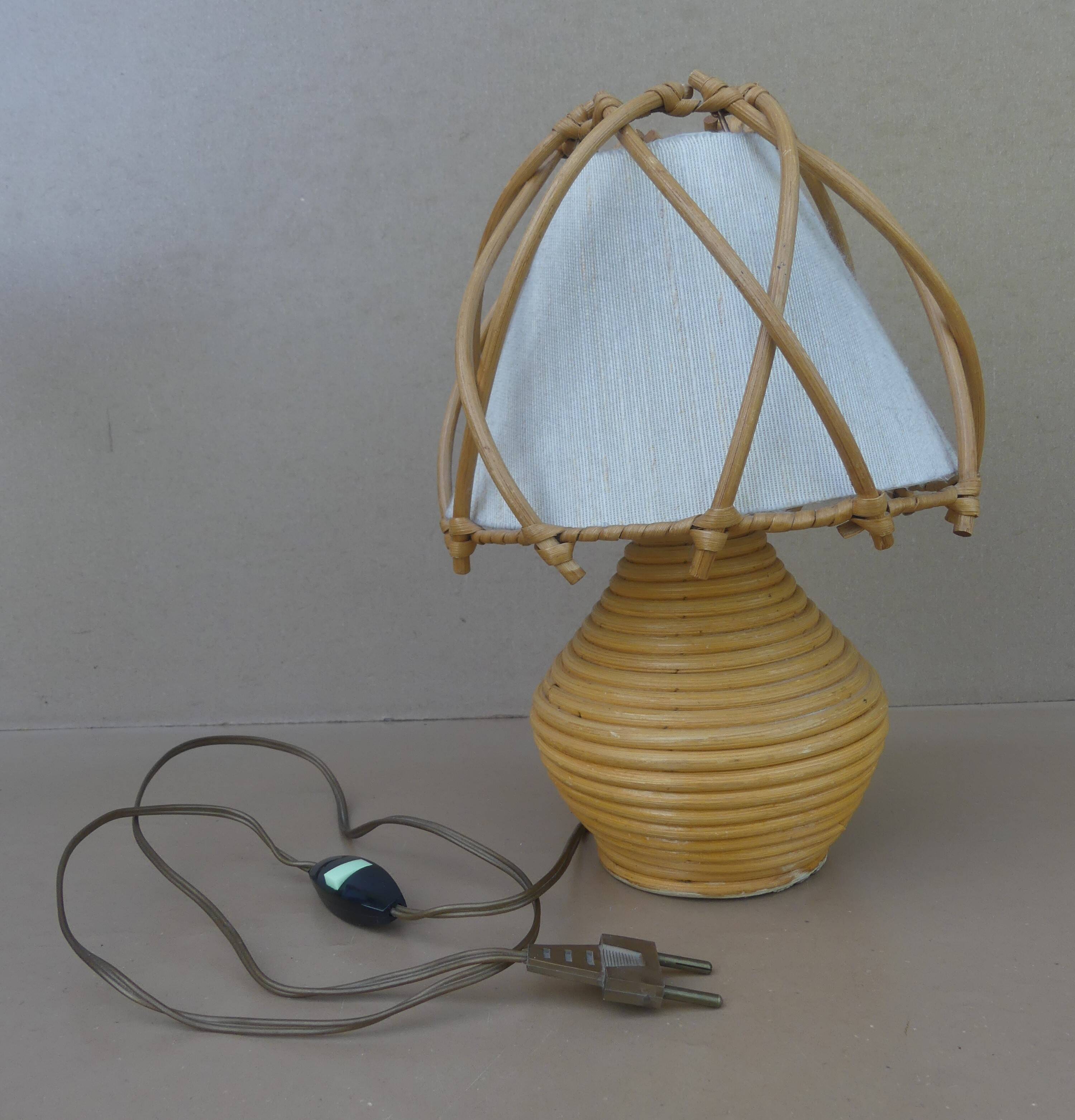 Louis SOGNOT rattan bedside lamp