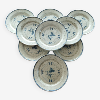 9 Sologne porcelain dessert plates