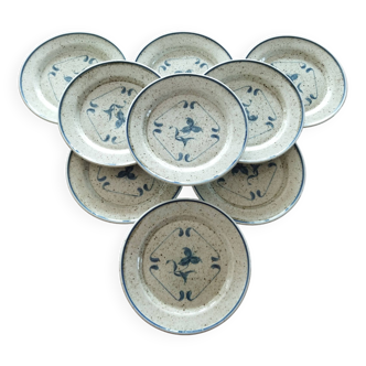 9 Sologne porcelain dessert plates