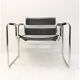 Fauteuil tubulaire et cuir noir