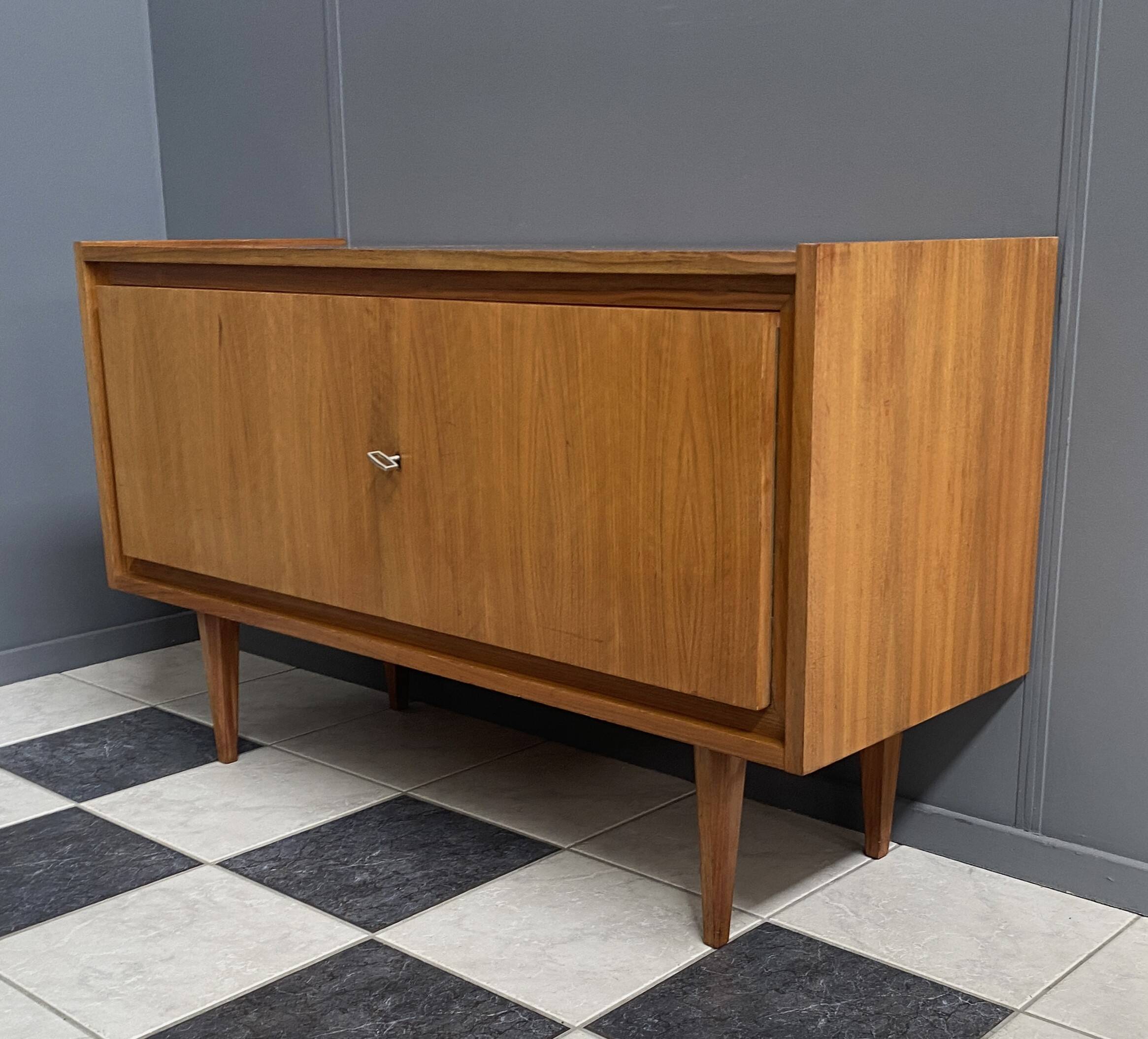 2-door wood sideboard or Record cabinet 1970s