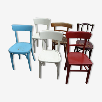 6 chaises bistrot peintes