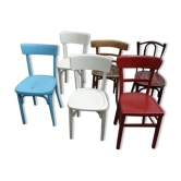6 chaises bistrot peintes