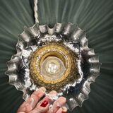 Suspension abat-jour vintage en verre