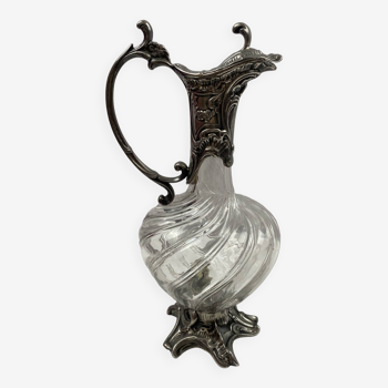 Christofle gallia - carafe eewer 30 cm silver metal crystal late 19th century vbe