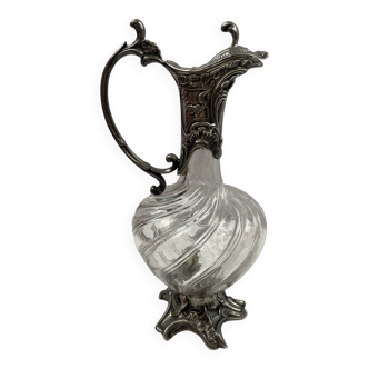 Christofle gallia - carafe eewer 30 cm silver metal crystal late 19th century vbe