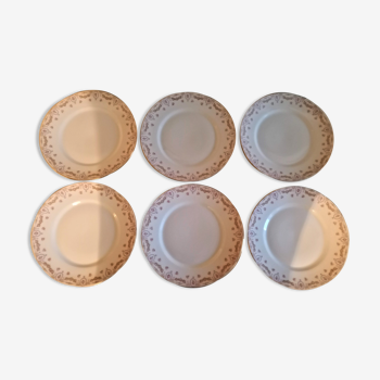 Series of six plates in porcelain U.C Limoges