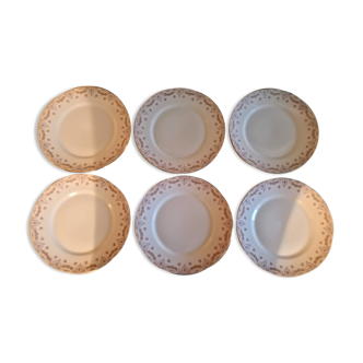 Série de six assiettes en porcelaine U.C Limoges