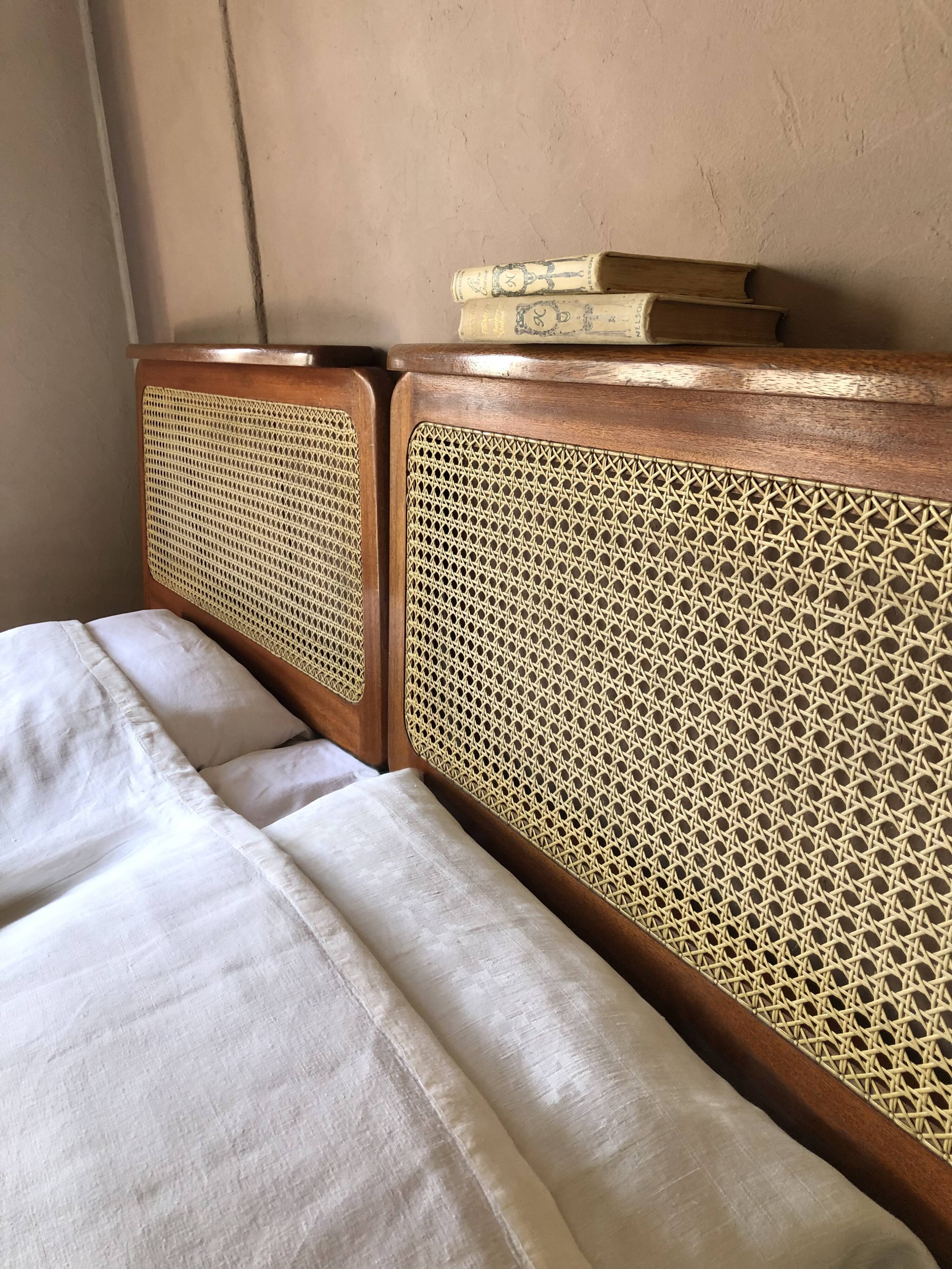 Vintage rattan canning headboard