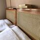 Vintage rattan canning headboard