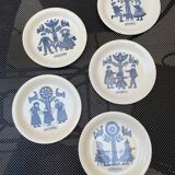 Set of five royal sphinx dessert plates Maastricht 1960s