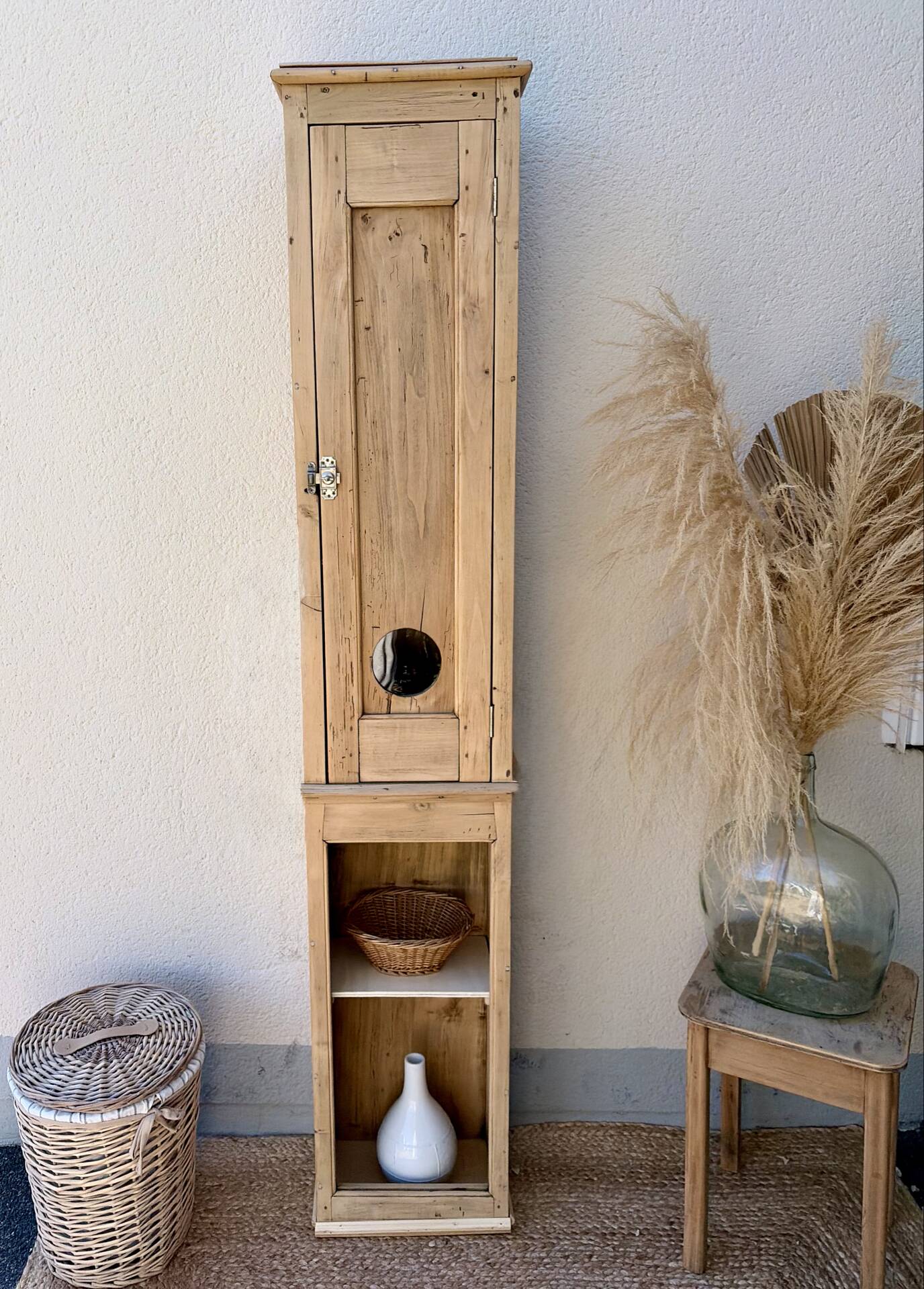 Small wardrobe in raw wood