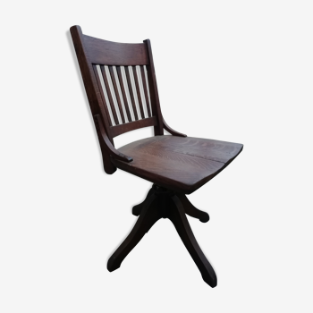 Revolving oak/swinging office chair