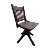 Revolving oak/swinging office chair