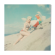 Color silver photo print on rc pin up woman beach paper 1960 40x40cm
