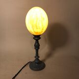 Vintage ostrich egg laying lamp