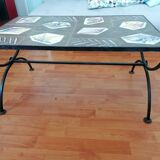Table basse Vallauris 1960. Décor Mme Roux
