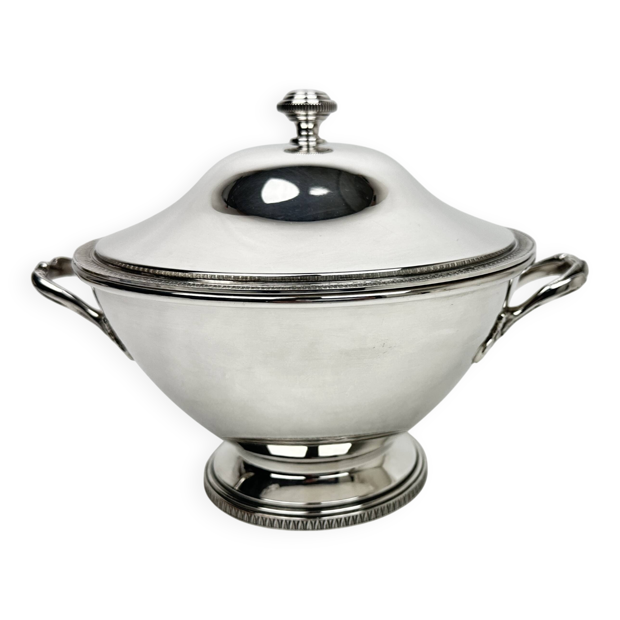Vegetable Dish, Silver Metal Soup Tureen, Empire Style, Malmaison