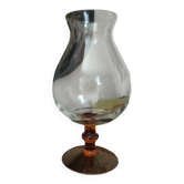 Vase verre à pied vintage années 70