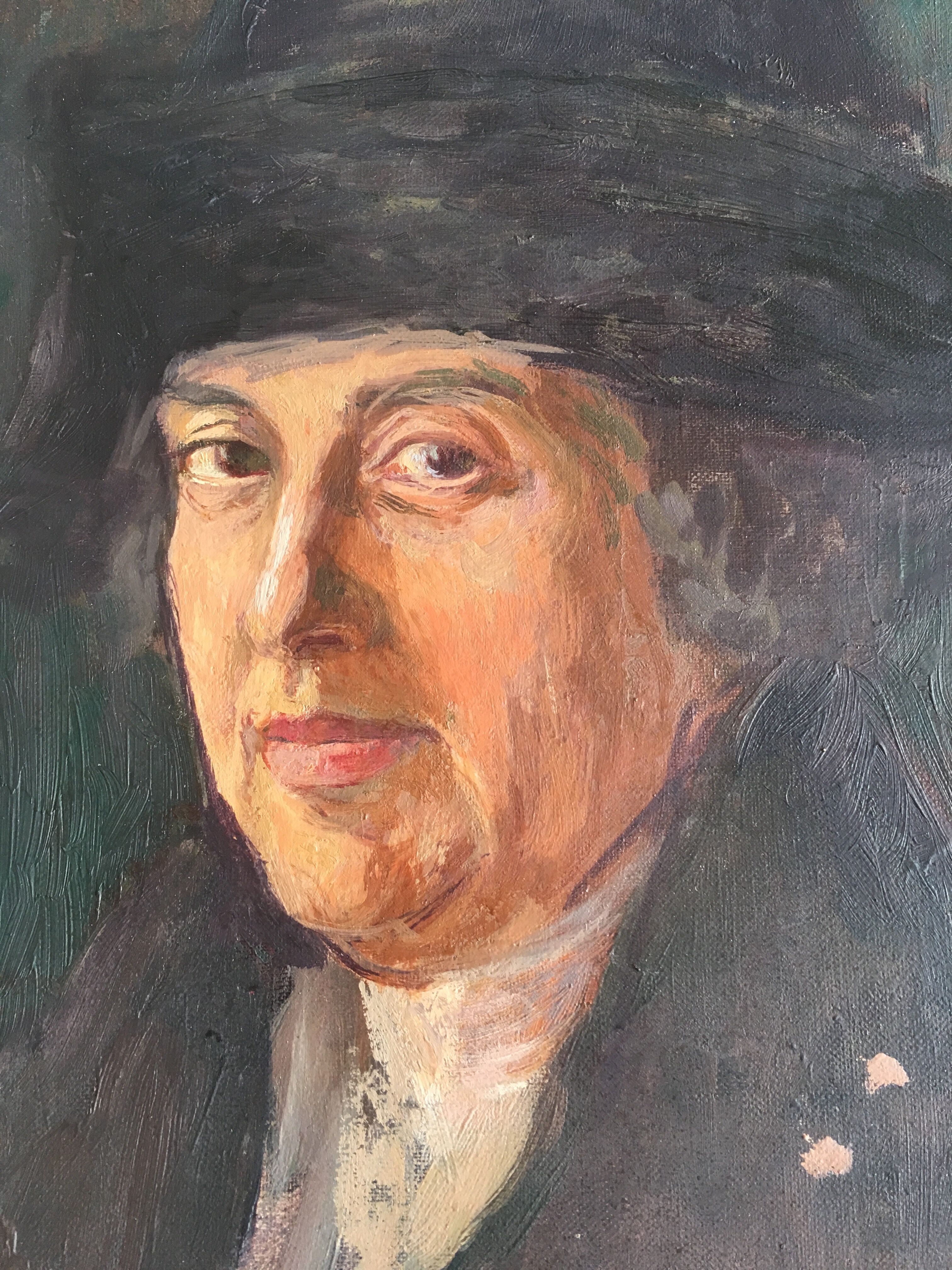 Oil portrait of a wealthy man in the 1920s