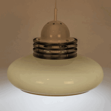 Brown and white space age pendant lamp