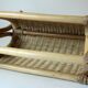 Magazine rack made of bamboo, rattan and wood, vintage from the 70s